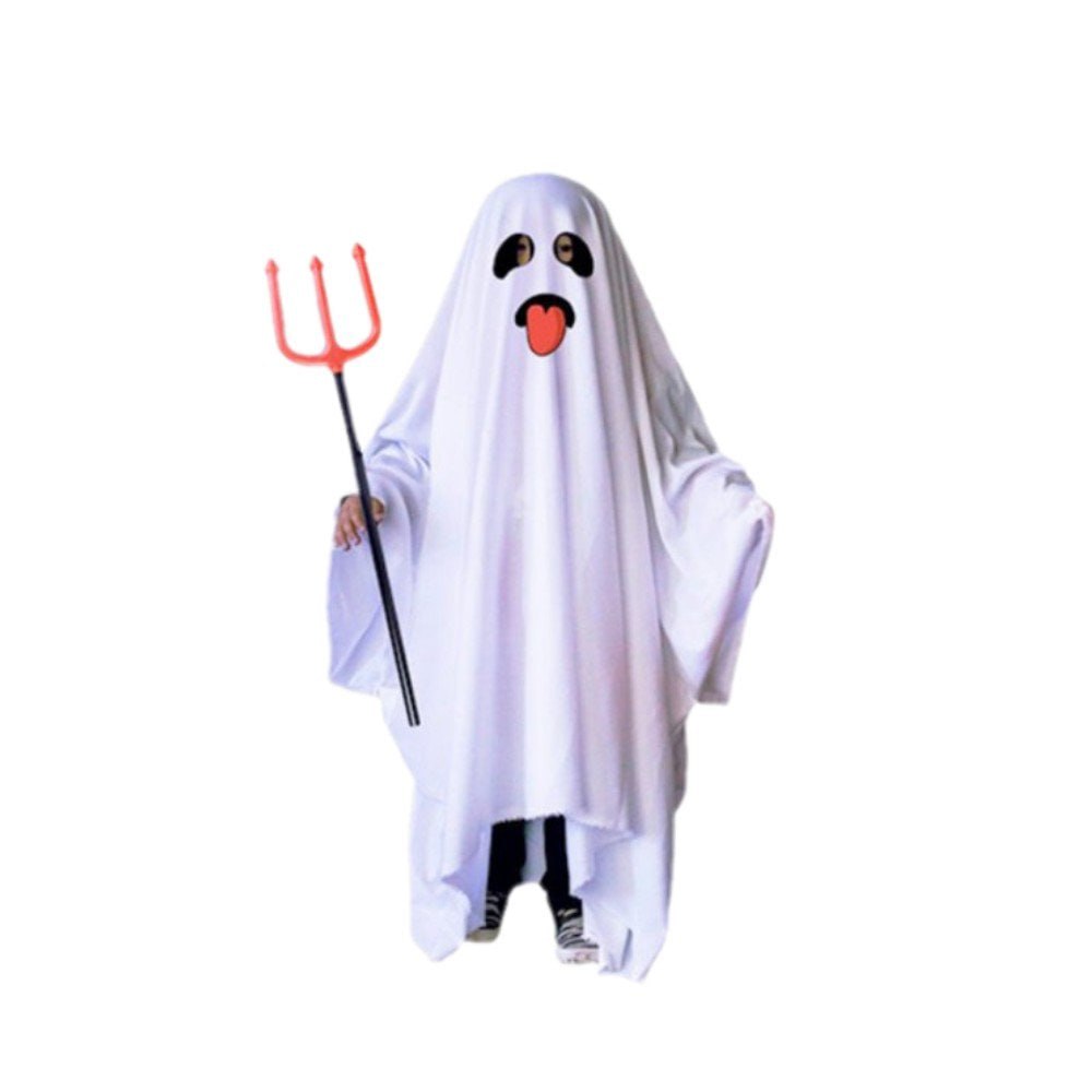 SILVERCELL Halloween Family Matching Costum White Ghost Poncho Cloak Themed Party Spooky Ghostly Cosplay Cloak For Kids/Adults